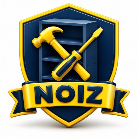 Identidade visual NOIZ, montagem de móveis